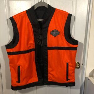 Harley-Davidson men Hi-Vis orange reversible riding vest, 3XL